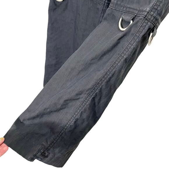 Vintage Y2K 00s Banana Republic Black D-Ring Cropped Trouser Size 2 Relaxed Fit - Picture 4 of 12